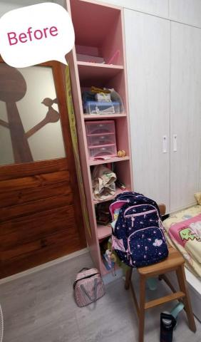 9959958來我家收納 - 小孩衣櫃旁的置物櫃_整理前
