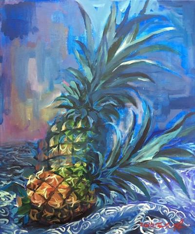 石志明 - 壓克力畫，上課示範作品