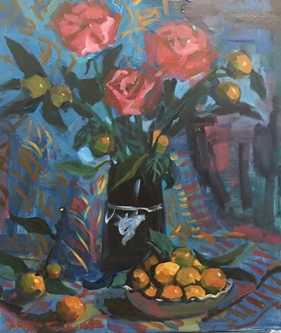 石志明 - 壓克力畫上課示範