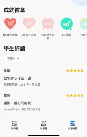 施佑達-用心的數理家教 - Snapask來自學生的評價