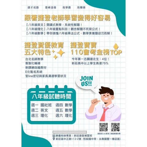 咪吉Miji - 【DM】補習班8年級DM設計/背面
此案包含文案發想。 咪吉Miji - 【DM】補習班8年級DM設計/背面
此案包含文案發想。