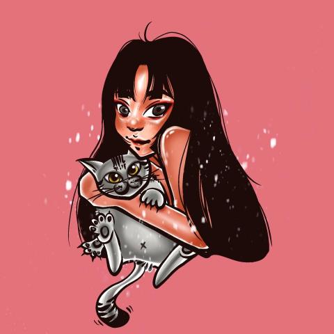 咪吉Miji - 【人像繪製】人像與貓貓的繪製/美式塗鴉風格 咪吉Miji - 【人像繪製】人像與貓貓的繪製/美式塗鴉風格