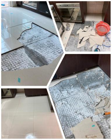 原城地磚工程行  - (湖口 )60x60拋光磚隆起施工⚠️ 原城地磚工程行  - (湖口 )60x60拋光磚隆起施工⚠️