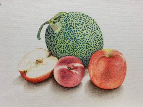 大熊老師(黃俊雄) - 指導學生作品(色鉛筆)