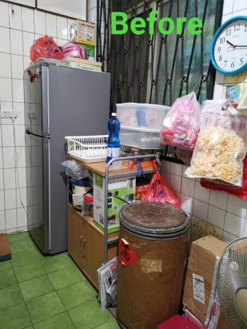 9959958來我家收納 - 局部更換櫥櫃，目標淘汰冰箱旁電器收納櫃！
