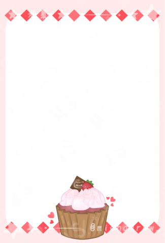 奶昔療癒屋 - 卡片/明信片 設計-杯子蛋糕(草莓)