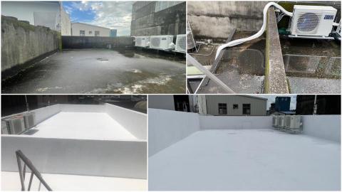 鄭豐秝 - 大溪三層樓舊透天原有防水以粉化失效，連日大雨積水難洩故而樓下漏水；幫客戶大幅改善積水問題後，再克服40年牆壁青苔+粉化後完整施作新得利Dulux防水四道更耐久，不僅三樓不再漏水還大幅改善悶熱情況。