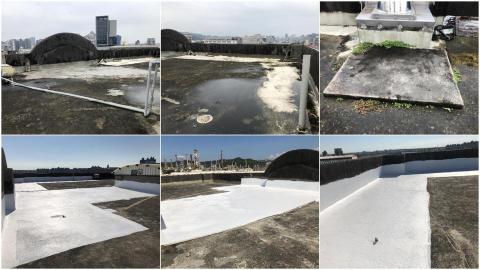 鄭豐秝 - 桃園社區大樓，配合客戶預算要求僅施作部分疑似漏水點，並打除清運屋頂長年堆放的雜物。