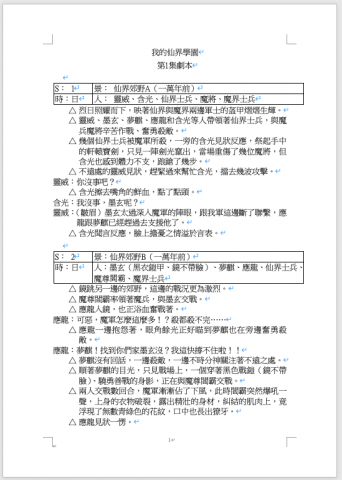 朱鈺珊 - 戲劇作品分場大綱