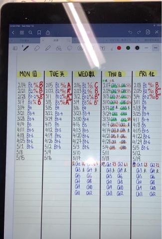 陳威榤 - 複習進度表