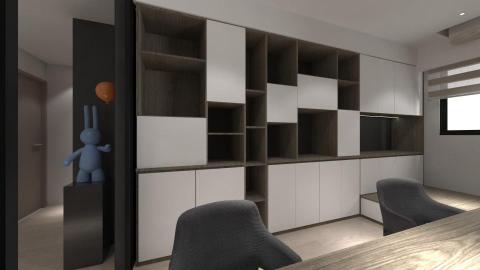 4U 系統櫃專家 - 書房 用不規則的門片，讓它有些不一般