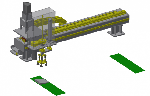 MinBau - 自動搬運滑台開發

滑台功能
工廠物件搬運。

滑台動作

藉由伺服馬達搭配齒輪與齒條做線性來回運動。 搭配末端吸盤(或夾爪)夾持物件。 

末端吸盤搭配時規皮帶與步進馬達使物件置於另一位置時可進行特定角度放置。

同時，末端吸盤與步進馬達(可視為一模組)經氣壓缸進行升降動作。
