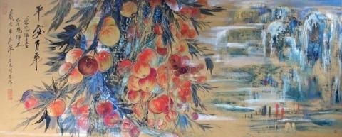 石志明 - 平安百事-岩彩畫240cm.90cm