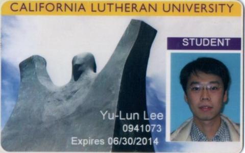 李育倫 - 美國加州CLU學生證(MBA碩士)