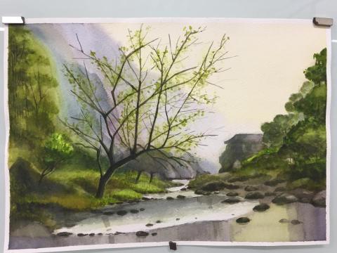 JOJO繪畫教學 - 水彩風景