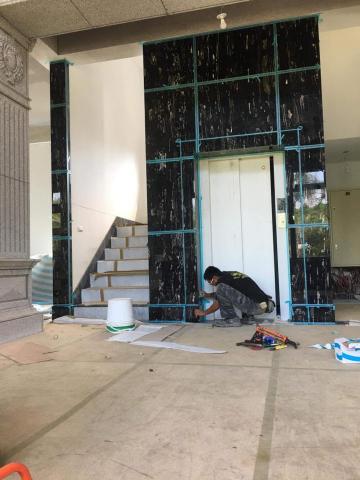 鴻藝矽利康工程 - 大溪別野大理石電梯牆面 填縫