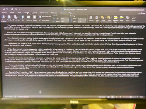 Rise Up English Tutoring - 公立國中生，上課前寫五句英文，上課三個月後，八段式作文，共654個字。