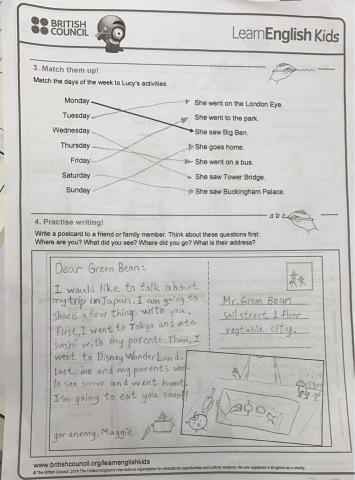 Rise Up English Tutoring - 私校三年級學生在30分鐘完成短篇寫作。