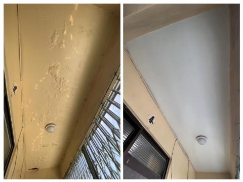 辰星房屋修繕 - 水氣導致天花板油漆剝落修復工程