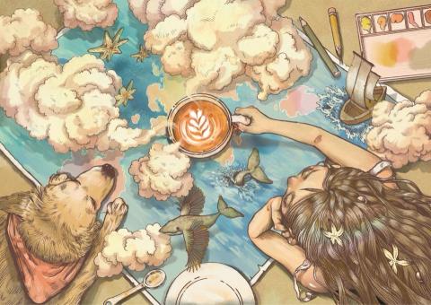 葉倢伃 - 金車咖啡插畫獎-特優-《咖啡色的空想》