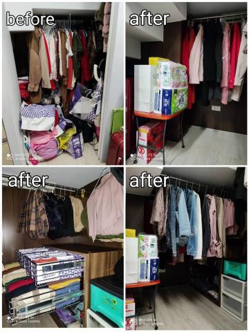 做家整理師奧莉薇 - 樓中樓步入式衣櫥收納，在看不見的角落裡，還收納有4個RIMOWA行李箱以及清潔小家電〈吸塵器、除濕機等〉喔！