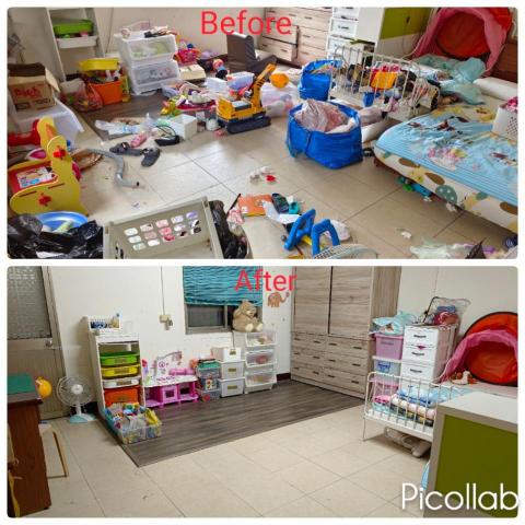 居家整理收納師 淑玲 - 偉大的媽媽又要工作又要照顧四個幼小的兒女又要忙著做飯，先生也忙著賺錢，面對自己和先生都不擅長整理，掙扎了一年多才找我們團隊整理，排除萬難跟著一起參與整理的她，看著一個個空間恢復整齊，嘴裡不停地說著謝謝，而我們最感動的是，後續聯絡她，她說自己學會了整理，也努力的教導小孩整理，全家人都努力維持著空間的整齊。