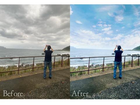 高婉瑄 - 修圖前後 色調調整+更換天空