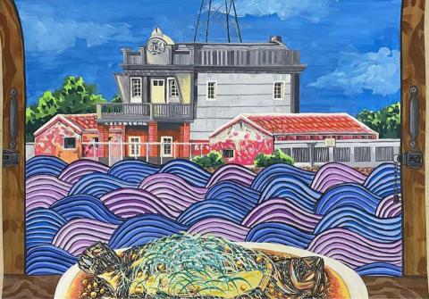 李昀蓁 - 漁港，不透明水彩，2021