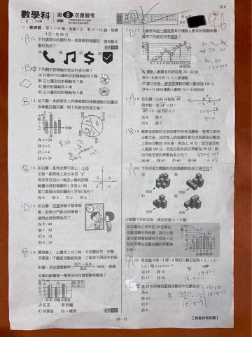 SEAN_TW - 以前國一、二時大多在60～70分，從國二下學期開始教他，教了約兩次段考，進步非常多