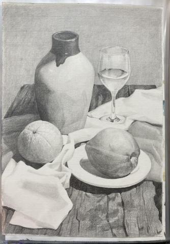 彩果子繪畫 - 鉛筆素描｜八開