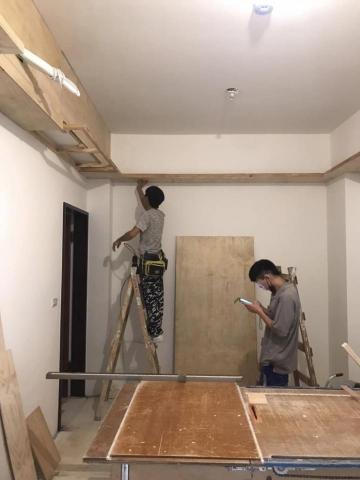 閎恩工程行 - 木作冷氣座 木作間接照明