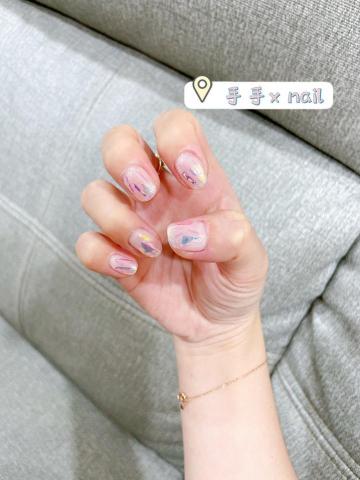 手手nail - 冰晶人魚光
-前置保養/造型/建構加厚/指緣保養