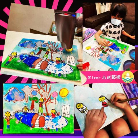 露耳 - 兒童創意美術-天氣冷一起泡溫泉