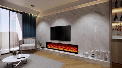 Aaron Liu - 輕奢風格 (實品屋) - 電視飾牆