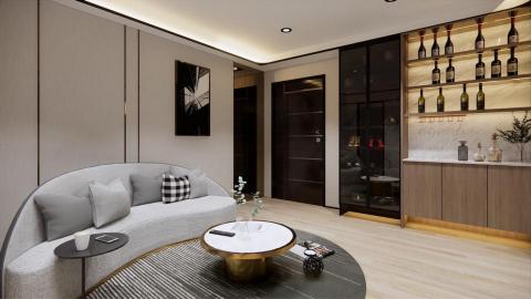 Aaron Liu - 輕奢風格 (樣品屋) - 客廳