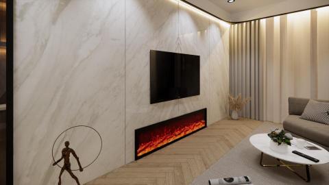 Aaron Liu - 人文風格 (樣品屋) - 電視飾牆