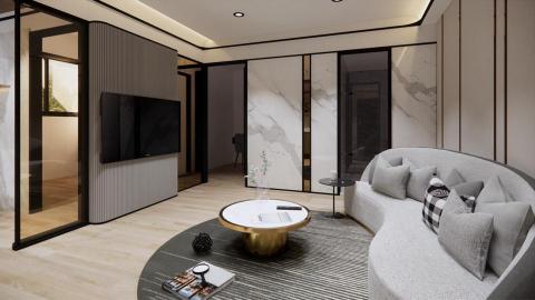 Aaron Liu - 輕奢風格 (樣品屋) - 客廳