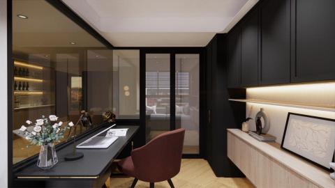 Aaron Liu - 輕奢風格 (實品屋) - 辦公書房