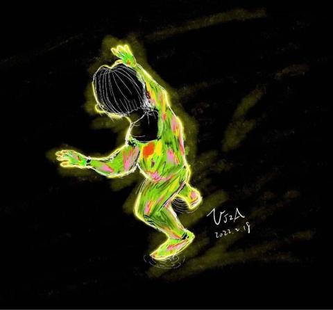 JIA JIA - 這是在訴說這個男孩在黑暗裡，都被紅外線偵測感應到炙熱的心，以及在黑暗裡的徬徨、無助