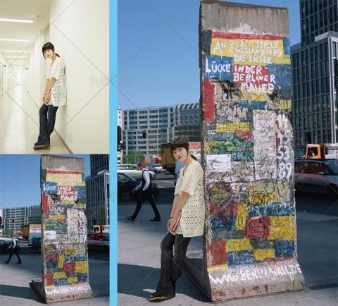 淡青色影像後製修圖 - 人物跟景點合成