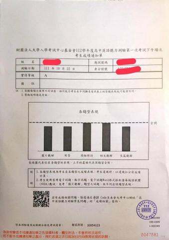 馬玉玲 - 學生英聽成績