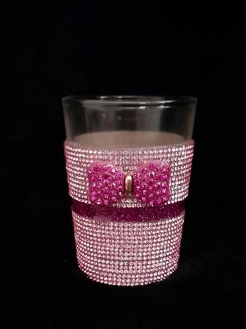 鑲嵌水晶鑽手作創意坊 - 苺紅紫蝴蝶結水鑽杯
