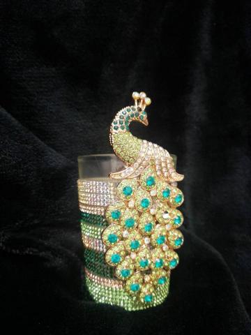 鑲嵌水晶鑽手作創意坊 - 綠孔雀水鑽杯（創意造型）
