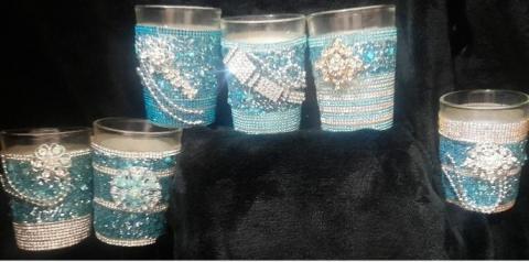 鑲嵌水晶鑽手作創意坊 - 天藍色系列水鑽杯