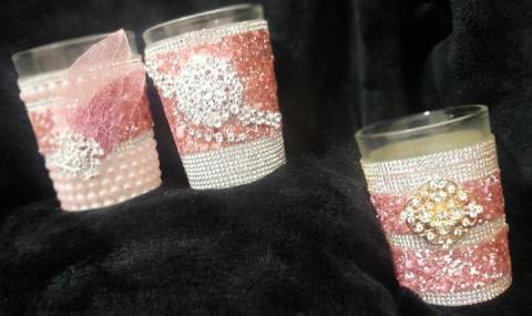 鑲嵌水晶鑽手作創意坊 - 粉紅色系列水鑽杯