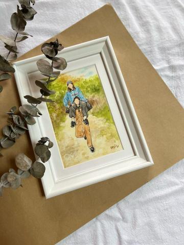 chill studio - 水彩無臉畫生日卡片