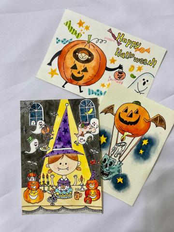 chill studio - 客製化水彩萬聖節卡片