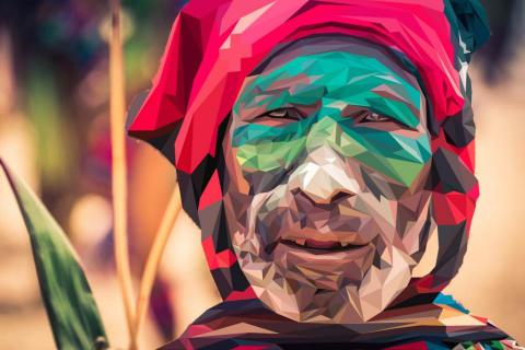 Jiou設計工作室 - 幾何人像畫插圖