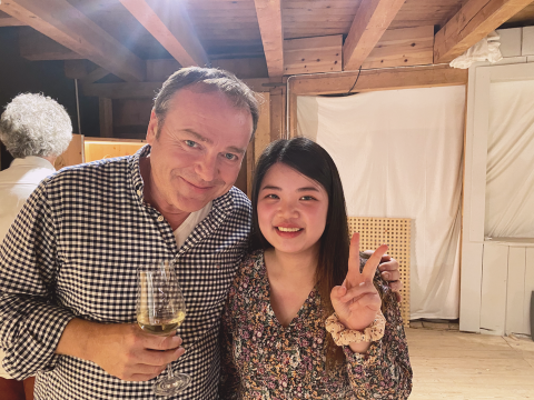 長號教學 - 受邀參加瑞士音樂節的晚宴，與柏林愛樂小號首席合照