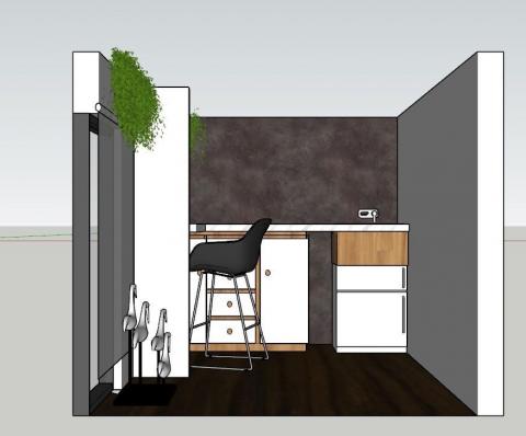 Chasing Sea - 桃園小資美容店面 加設吧檯桌方便顧客有地方休息 簽約出圖